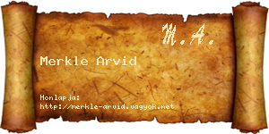 Merkle Arvid névjegykártya
